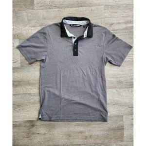 TRAVIS MATHEW Gray Polo with Black Collar (Size Medium)